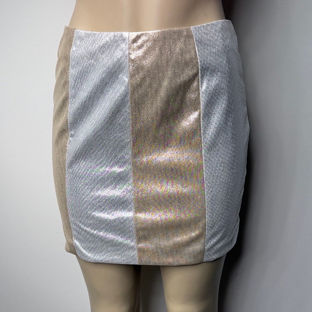 Honey Punch Metallic Pencil Skirt